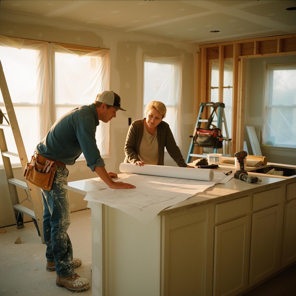 MACS & Partners contractor reviewing renovation plans with a homeowner in Blacksburg, VA